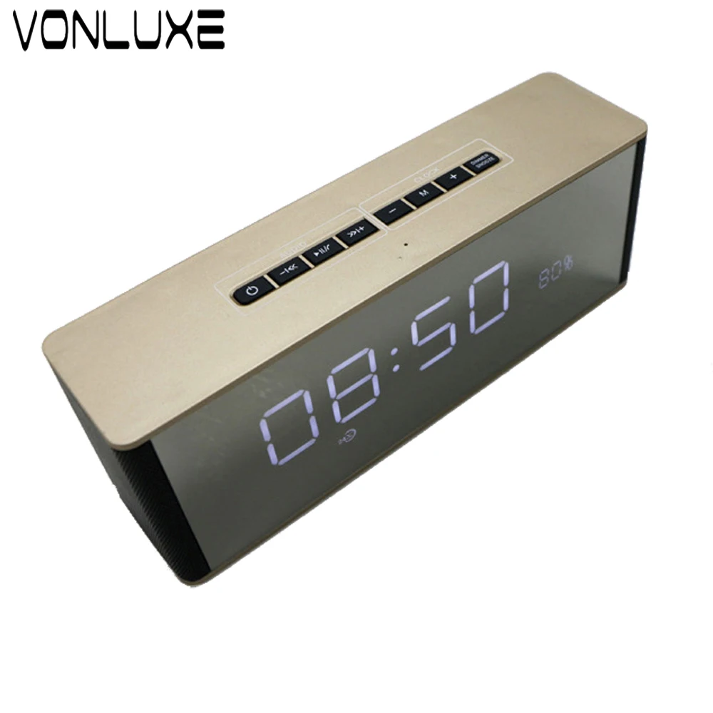 Portable Bluetooth Speaker 10W Kalonki with LED Display FM Radio Alarm Clock Mic HIFI Mini Wireless Stereo Soundbar for Computer (3)