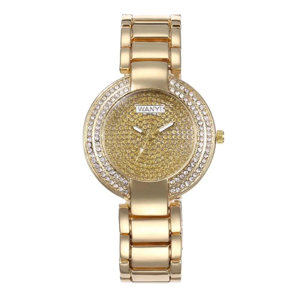 

Bluelans Luxury Women No Number Full Rhinestone Round Dial Quartz Bracelet Wrist Watch