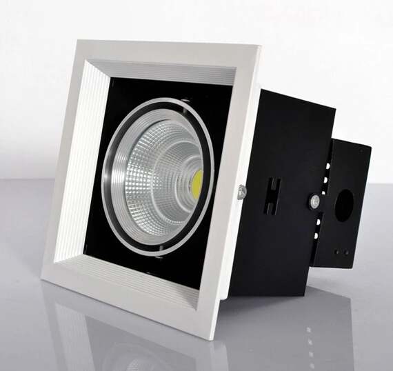 

Unique high CRI COB 10W Led Grille Lamp AC85-265V Adjustable Square led grille downlight fixture embedded Led Grille Light