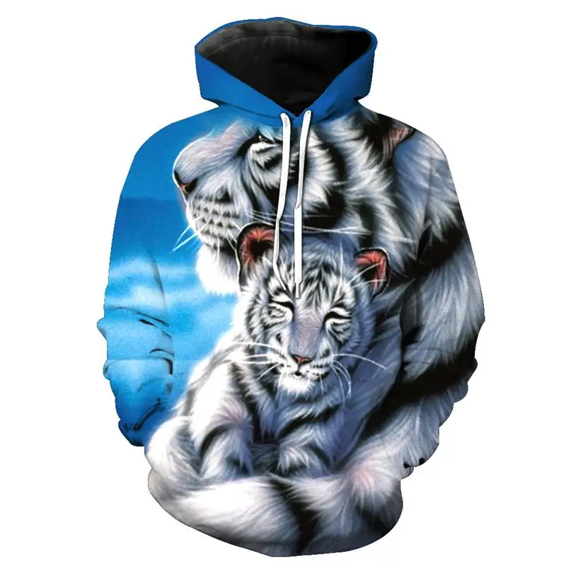 

Cute White Tiger Wolf 3D Hoodies Fashion Sweatshirts Men Women Animal Hoody Tracksuit Unsex Hooded Jacket 6XL Streetwear Coat