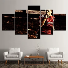 Canvas Painting football player Steven Gerrard 5 Pieces Wall Art Painting Modular Sport Wallpapers Poster Print Home Decor фигурка england steven gerrard