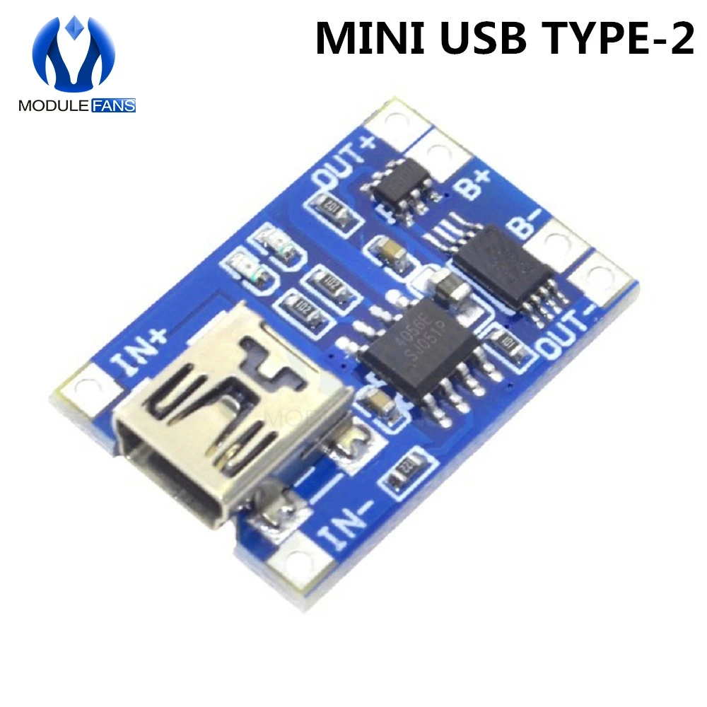 5 шт./компл. type-c/Micro/Mini USB 5V 1A 18650 TP4056 модуль зарядного устройства литиевой батареи зарядная плата двойной функции 1A li-ion