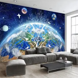 Европейские абстрактные земли Звездные деревья синие обои на стену для гостиной спальни стены 3D обои для стен