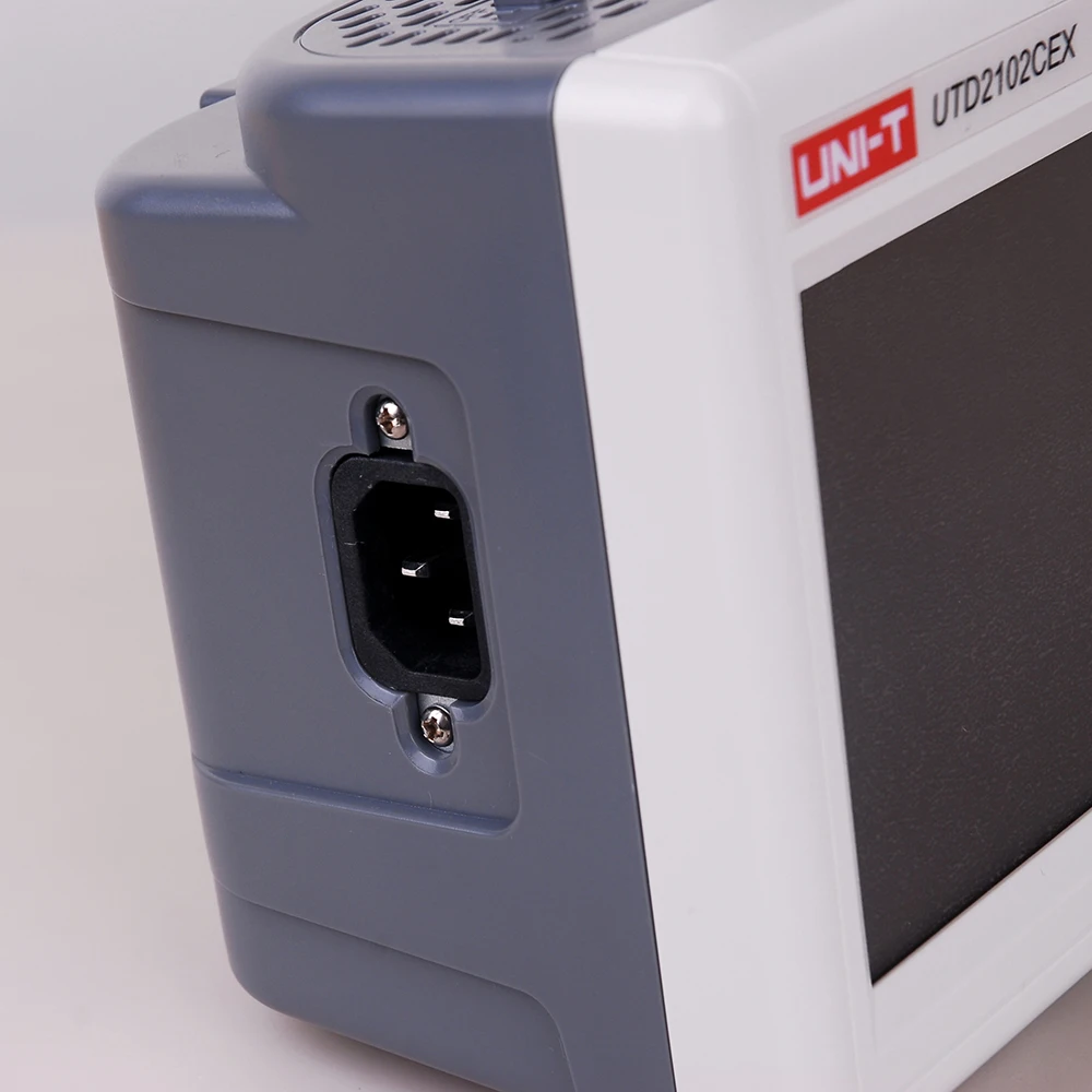 Оригинальный UNI T UTD2102CEX 100 МГц цифровой осциллограф с 7 дюймовым ЖК дисплеем 1GS/S 2