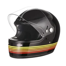 VCOROS AMZ fibra de vidrio vintage casco para motocicleta moto Scooter de carreras casco para moto DOT ECE