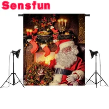 Виниловая ткань Санта Клаус рождественские фоны подарки Новорожденные пользовательские фото фон для фотостудии 7x5ft