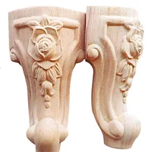 4 шт. Высота: 10x6 см Европейский стиль твердая деревянная резная мебель ножки ТВ шкаф диван сиденье стол ножки