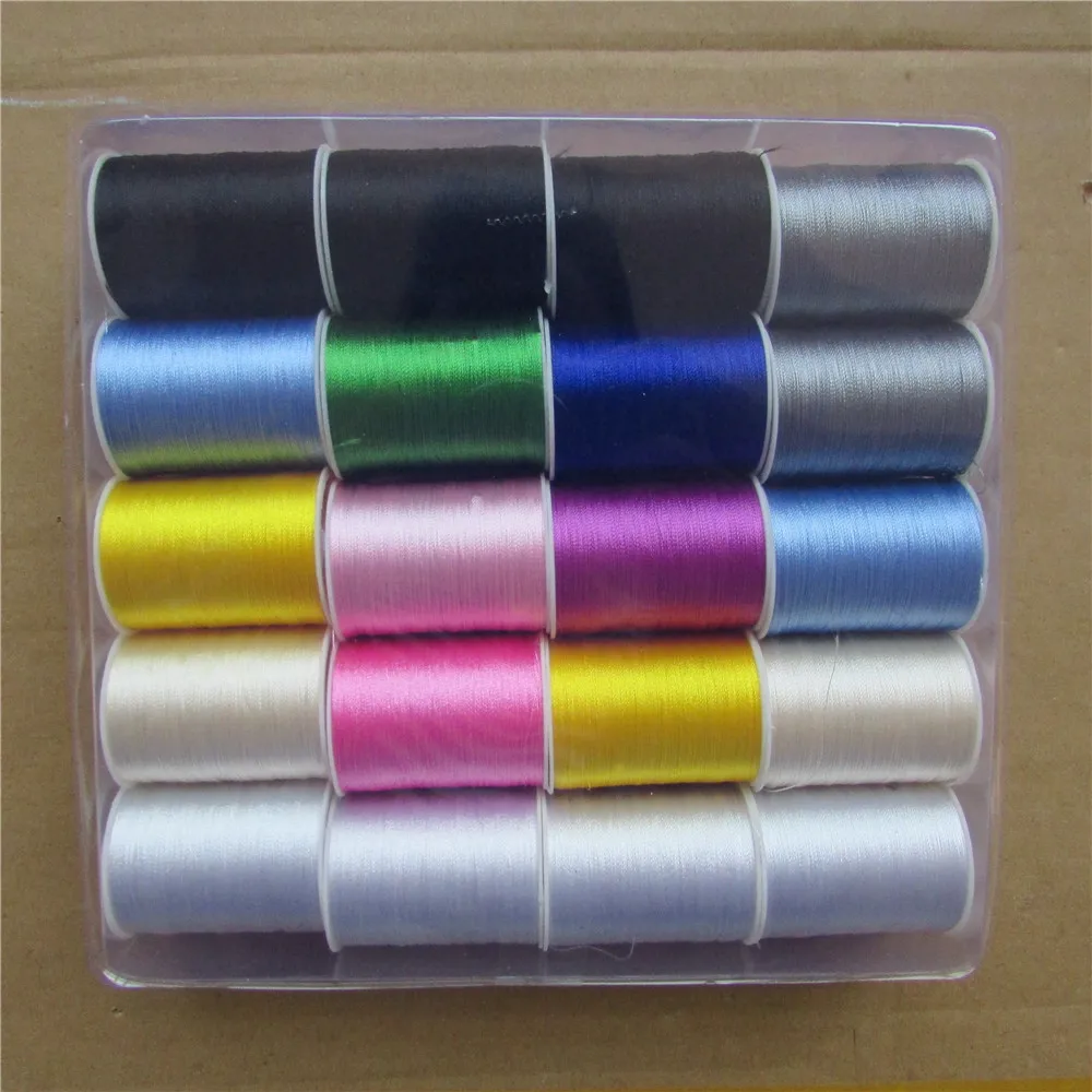 

multicoloured rayon family expenses sewing thread DIY all kinds of clothing pillowcase bed sheet 5 box 20pcs wholesale sell