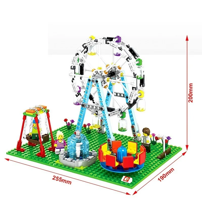 

447pcs SD6701 Amusements Wheels Ferri Kids Park Streetscape Building Block Brick Kids Toys for Children Compatible Legoings City