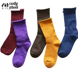 Cody Сталь простой хлопок Для женщин Носки для девочек модные зимние носки без пятки Женский Конфеты Цвета обжима дамы Носки для девочек 5