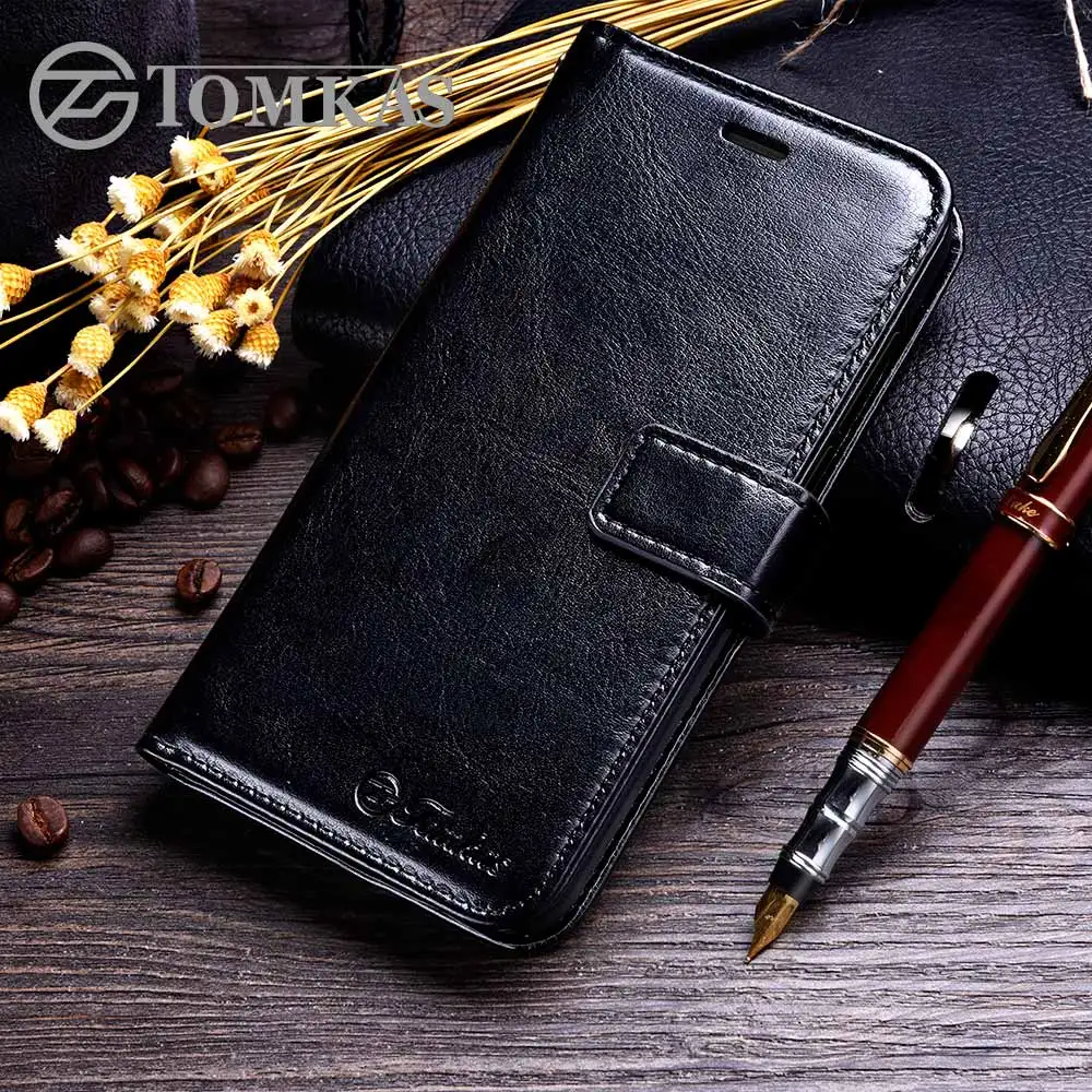 Tomkas Xiaomi Redmi 4x чехол кожаный бумажник PU с Стенд откидная крышка Coque случае