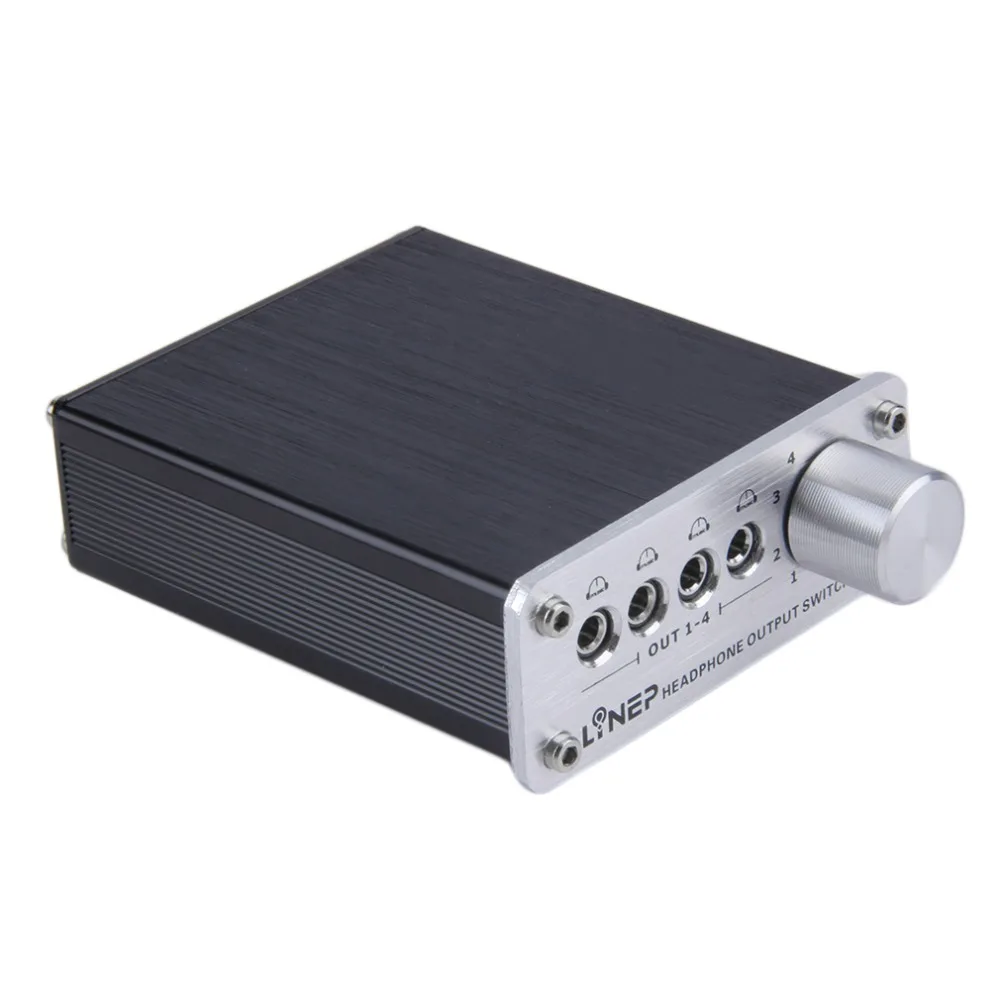 

4 Input 4 Output Earphone Headphone Headset 3.5mm MP3 Audio Signal Switch Switcher Digital Multi-Channel US Plug Black Wholesale