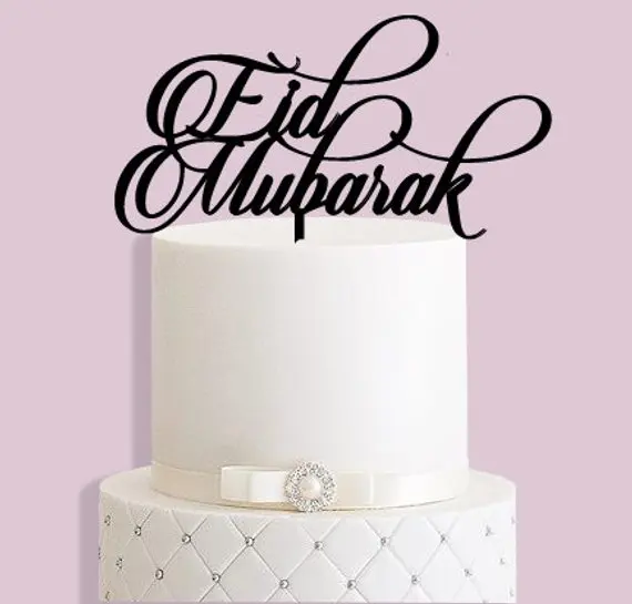 Черный акриловый торт топ для торта Eid Mubarak hajj Ramadan топпер Mendhi праздничные
