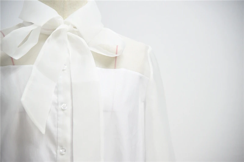 AEL/Женская блузка из органзы с бантом и мозаичным верхом, женская рубашка, одежда для работы, летняя элегантная женская Повседневная подиумная одежда