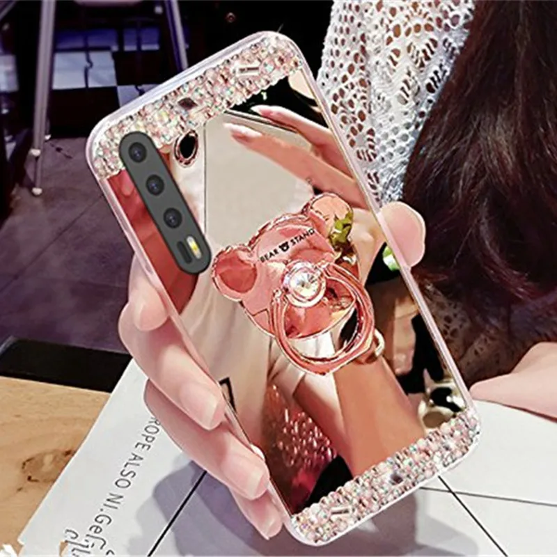 Зеркальный чехол для Huawei P Smart plus 2019 Y6 honor 6A 6C 6X кольцевой 9 10 lite 8A 20 10i 7A pro 7c 8x 8c nova