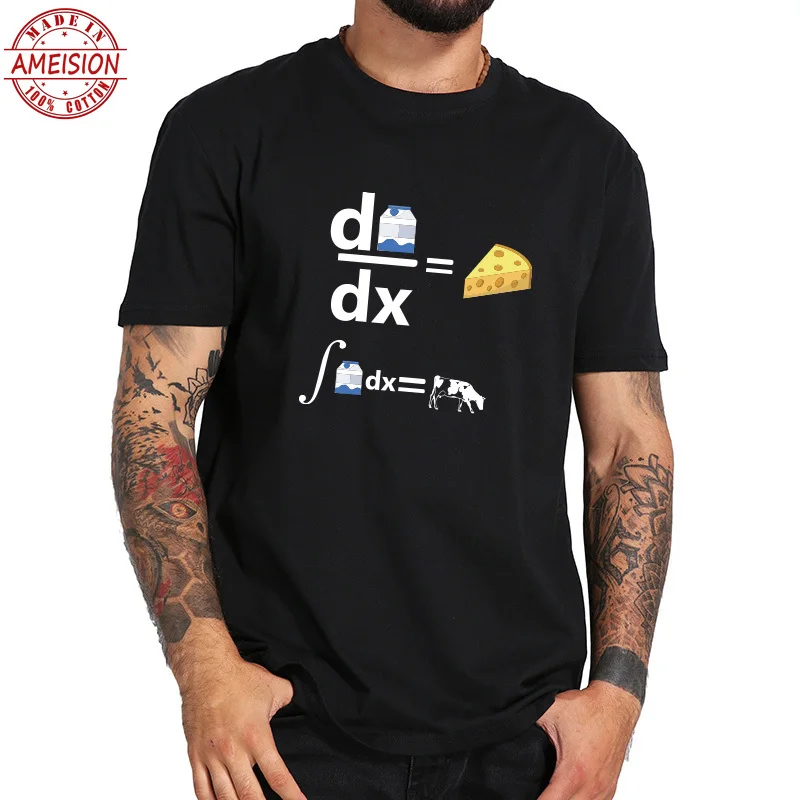 الحليب التفاضلية هو الجبن الرياضيات T قميص المهوس العلوم Camiseta أوم معكوس حساب من الحليب هو البقر التي شيرت الاتحاد الأوروبي حجم
