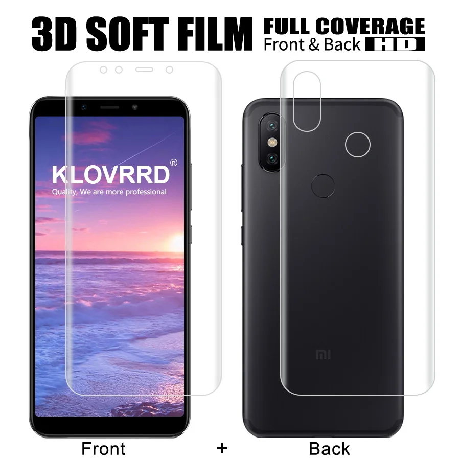 

Front + Back Soft Film For Xiaomi Mi A2 6X Lite Screen Full Cover Protector For Mi A1 5X Silicone Hydrogel Sticker