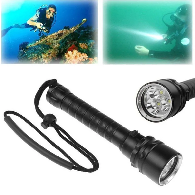 

5000LM Professional Underwater Diving Flashlight Torch 3*T6 LED Torch Lantern Lighting Light Lamp For Hunting Diving
