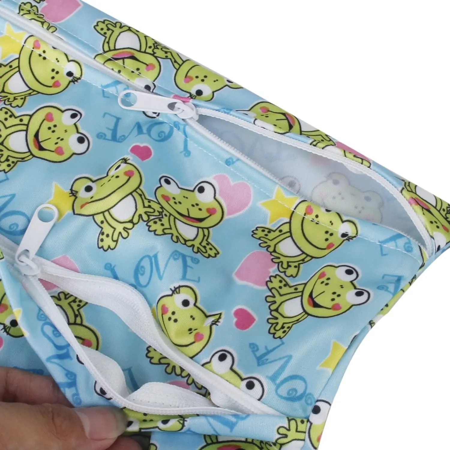 Baby Waterproof Zipper Reusable Cloth Diaper Bag Push Button Tote