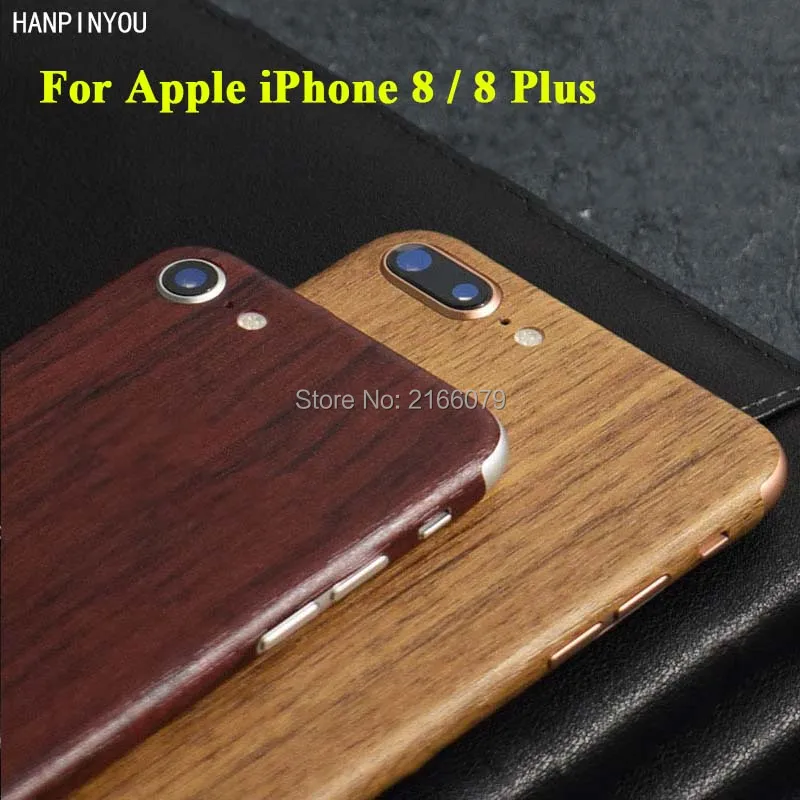 Для Apple iPhone 8 4 7 &quot / Plus + 5 5&quot задняя крышка 3D защита от имитации древесины наклейка