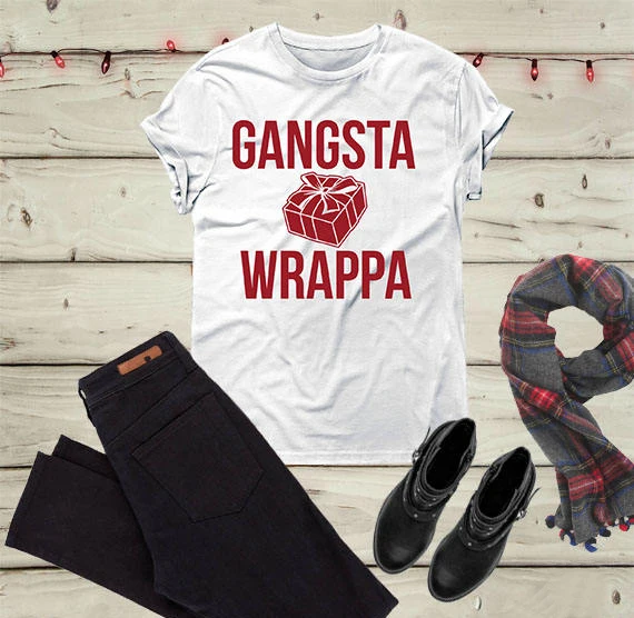 

Gangsta Wrapper Funny Christmas Shirt present gift graphic women fashion unisex pretty cotton causal aesthetic party style tees