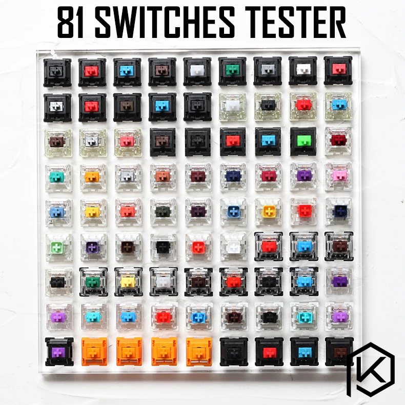 81 switch switches tester with acrylic base blank keycaps for