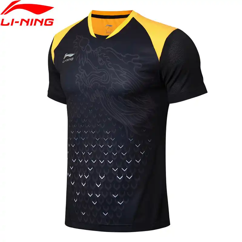 Li-Ning Мужская футболка для настольного тенниса Ma длинная национальная команда спонсор дышащая подкладка соревнования спортивные футболки AAYN175 MTS2776 - изображение