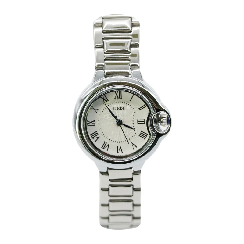 

Female Watches Round Dial Steel Watchband Fashion Decorative Quartz Watches