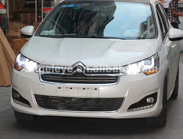 Для CITROEN C4L светодиодный налобный фонарь с DRL линзы проектора bi xenon 2012 до года