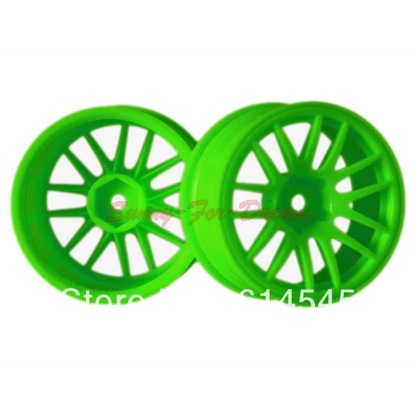 

4PCS 1/10 RC Car Parts Scale Car On Road Racing Flat Green Drift Wheels Rim HSP HPI 914G