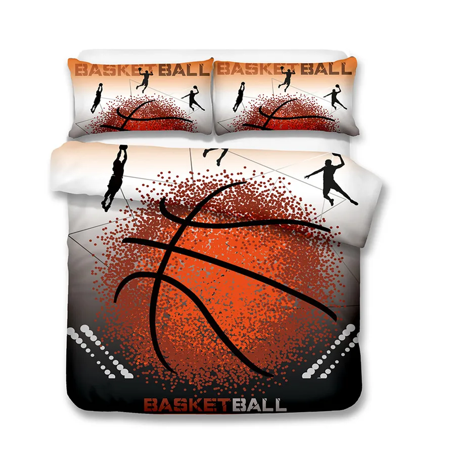 HELENGILI 3D комплект постельного белья принт баскетбольного мяча пододеяльник набор реалистичное постельное белье с наволочкой набор домашнего текстиля#2-08