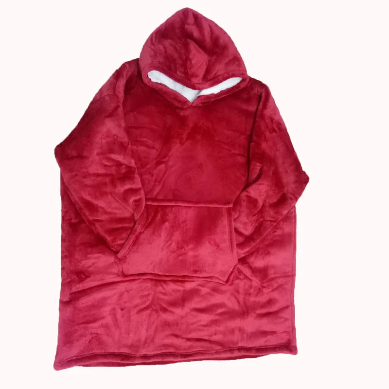 

Winter Adult Fleece Warm Blanket with Sleeves Creative Hooded Coats Outdoor Indoor Blankets Soft Comfortable for Couple 60002