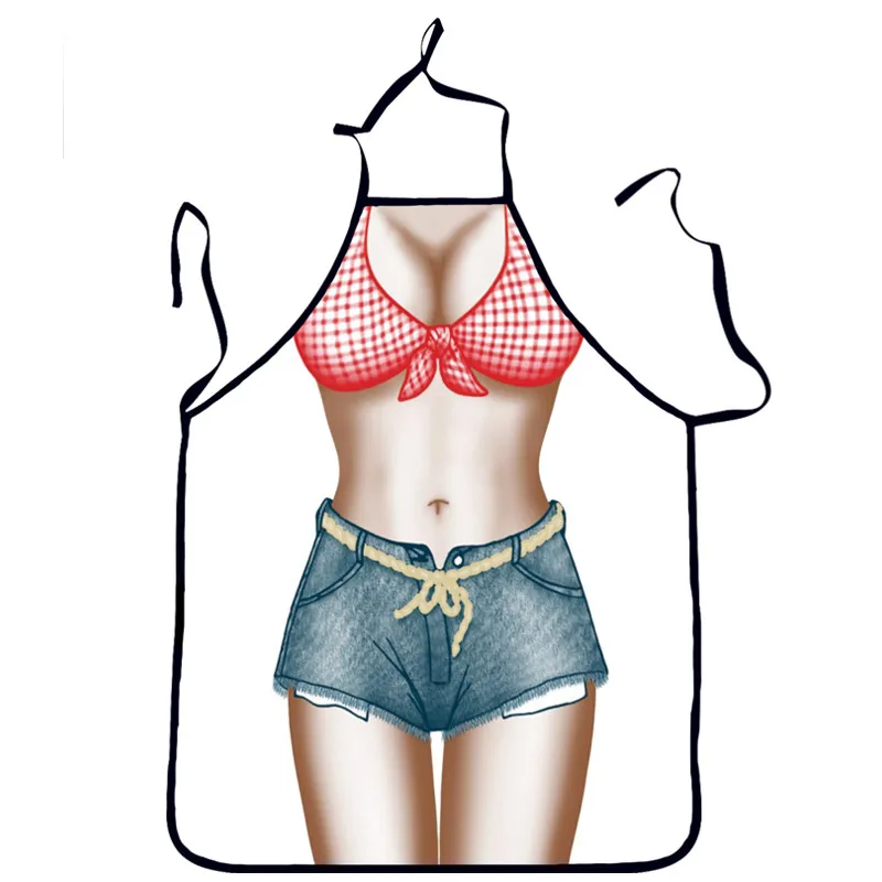 Funny Sexy Kitchen Apron Women Bibs Cool Funny Apron Sleeveless Cooking Baking Accessories Aprons for Woman Man Cooking Apron