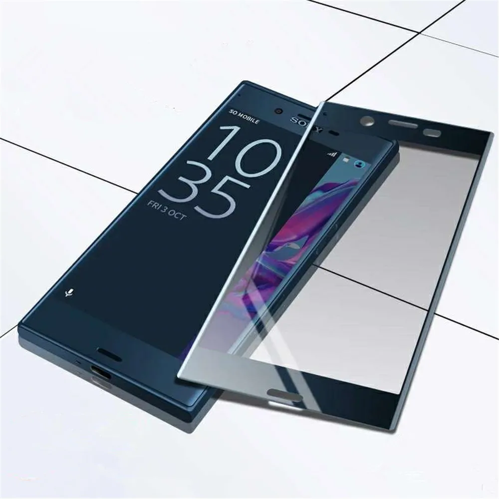 9 H цветная защита на весь экран для sony Xperia X XP XC Xcompact XZ XZS XA1 XA ультра тонкий