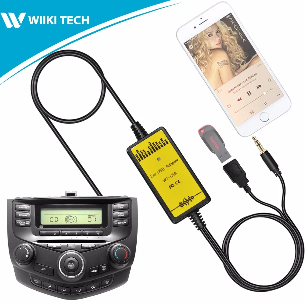Автомобильный Радио APPS2Car USB AUX интерфейс аудио Mp3 адаптер для CD Changer Honda Accord 2003 2011|car