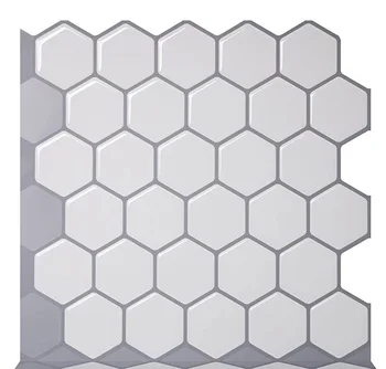 

White Hexagon Peel and Stick Tiles Vinyl Wallpaper
