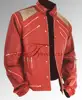 Rare Classic MJ MICHAEL JACKSON CUSTOM Classic Beat It MV Red Zipper Leather Jacket 1