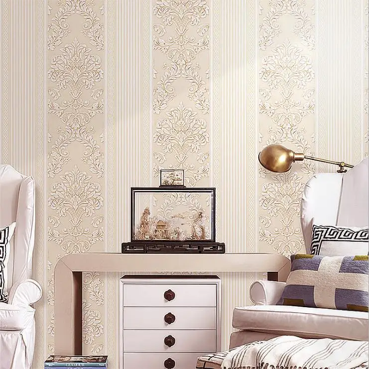 

3d texture European non-woven round mesh fine pressed Superposition, foaming Plain wallpaper bedroom high-end home decoration