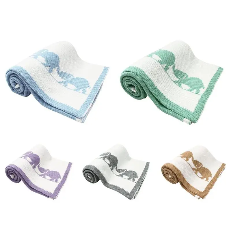 

Super Soft Baby Swaddle Wraps Blanket For Newborns Stroller Bedding Cover Elephant Knit Infantil Bebes Air Conditioning Blankets