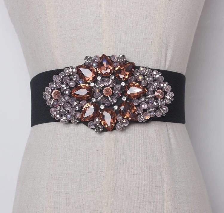 Colorful Rhinestone Elastic Belts Waist Band For Women Fashion Ladies