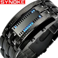 SYNOKE модные креативные часы мужские роскошные брендовые цифровые светодиодный дисплей 50 м водонепроницаемые наручные часы для влюбленных Relogio Masculino