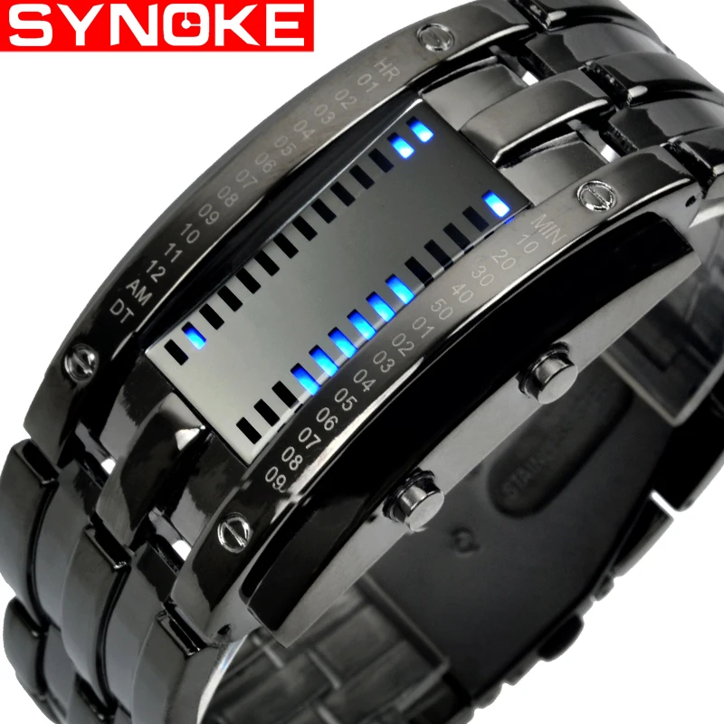 

SYNOKE Fashion Creative Watches Men Luxury Brand Digital LED Display 50M Waterproof Lover's Wristwatches Relogio Masculino