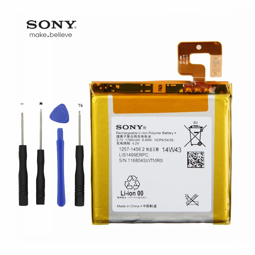 

Original Sony LIS1499ERPC Battery For Sony Ericsson Xperia T TL LT30I LT30P LT30H LT30 S36H C2104 C2105 1780mAh