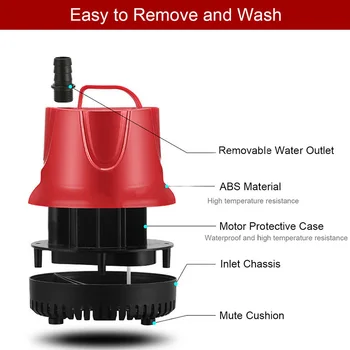 

10/15/30/45/60/85W Water Pump Fish Tank Submersible Ultra-Quiet Pump Fountain Aquarium Pond Spout Feature Pump with US Plug