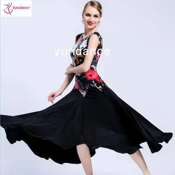 

Dance wear ballroom dancing dress floral print women tailor made M-1746