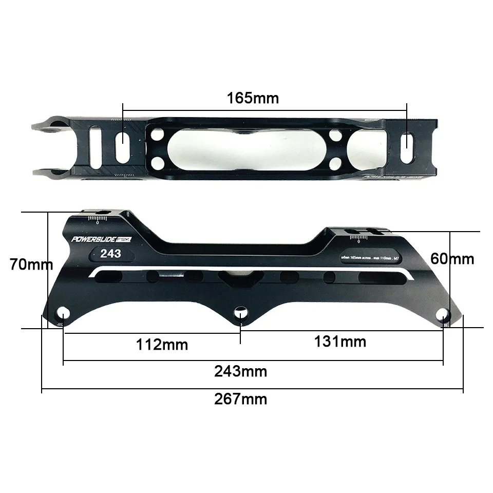 Powerslide скоростные роликовые коньки 3*110 мм рамки 243 мм с 100 мм или 110 мм колеса для 165 мм расстояние патины база
