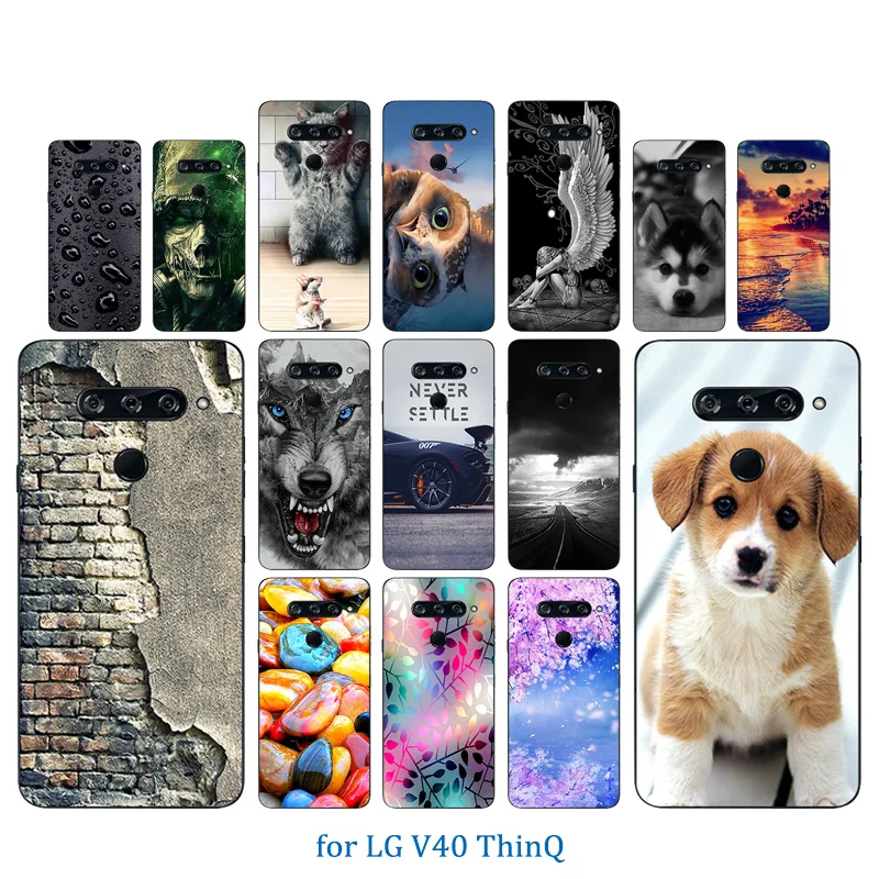 6.4 inch Slim Phone Case For LG V40 ThinQ Color Pattern Soft TPU Silicon Clear Back Cover V40ThinQ Capa Full Protector Coque |