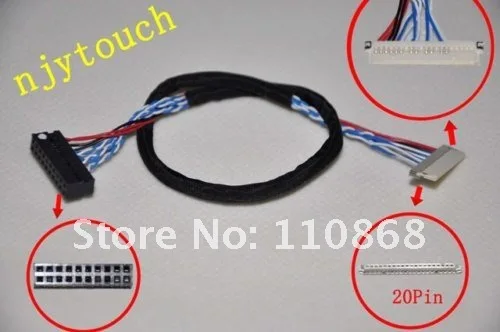 20pin LVDS кабель 26 см длинный 1ch 6 бит 20 pins для ЖК контроллера 12 1 дюйма TFT панель