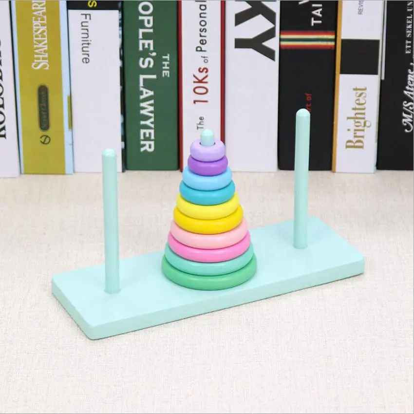 

Education India Hanoi Tower Wooden Toys Children's IQ Brain Teasing Burr IQs Fans Burning Brain Demand High IQ Fresh