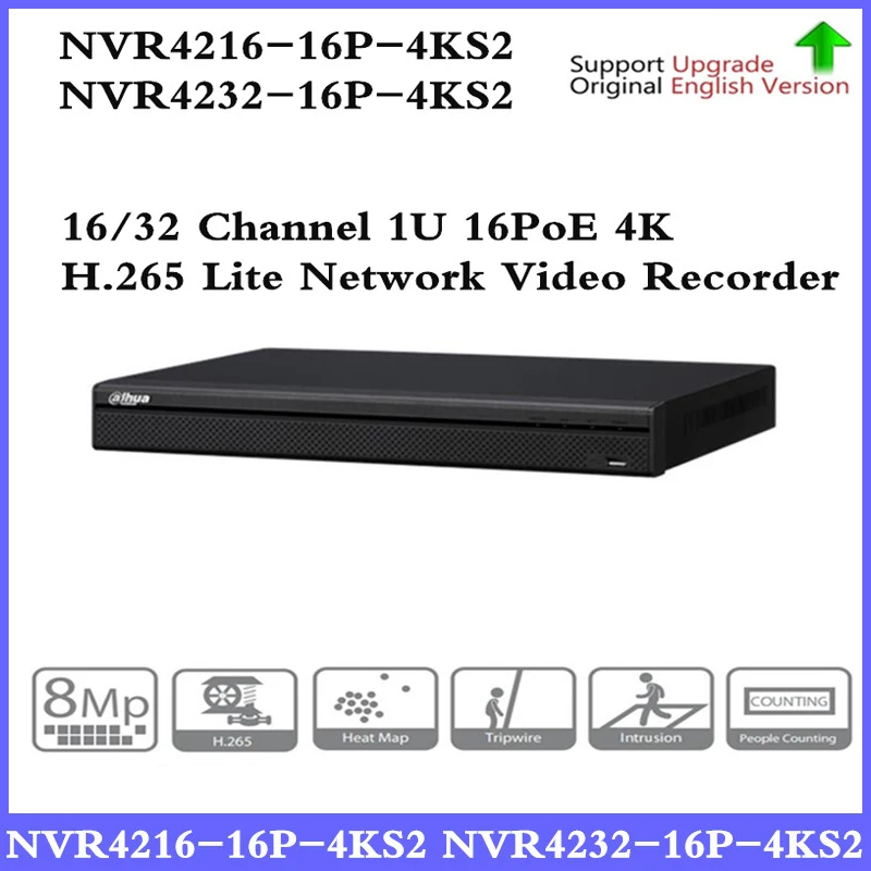 DH NVR4216 16P 4KS2 NVR4232 16/32 канала 1U 16PoE 4 К и H.265 Lite Сетевой Видео Регистраторы NVR для